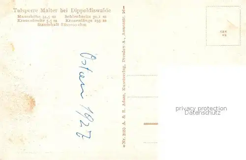 AK / Ansichtskarte Malter Talsperre Gasthof Boote Malter