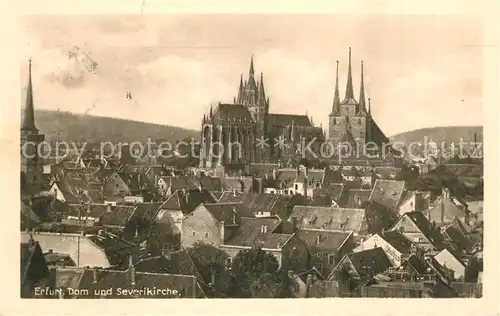 AK / Ansichtskarte Erfurt Stadtpanorama mit Dom und Severikirche Erfurt