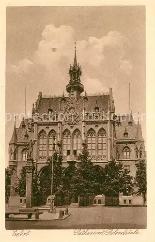 AK / Ansichtskarte Erfurt Rathaus und Rolandsaeule Kupfertiefdruck Erfurt