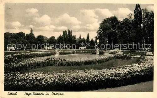 AK / Ansichtskarte Erfurt Sorgebrunnen im Stadtpark Erfurt