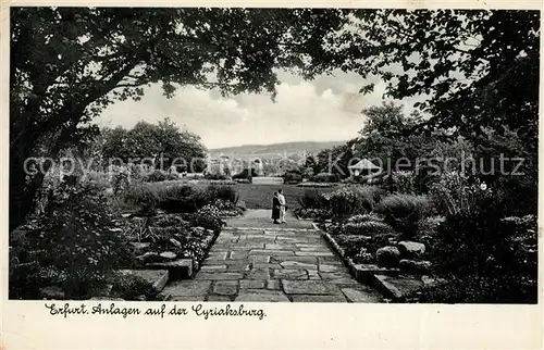 AK / Ansichtskarte Erfurt Anlagen auf der Cyriaksburg Bromsilber Imitation Erfurt