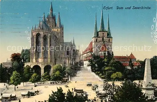 AK / Ansichtskarte Erfurt Dom und Severikirche Erfurt