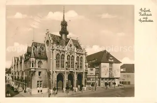 AK / Ansichtskarte Erfurt Rathaus und Sparkasse Erfurt
