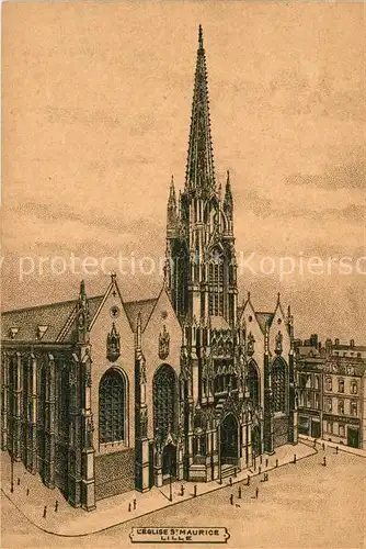 AK / Ansichtskarte Lille_Nord Eglise Saint Maurice Illustration Lille_Nord