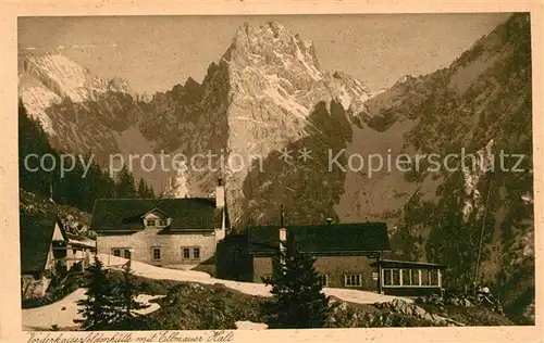 AK / Ansichtskarte Ebbs Vorderkaiserfeldenhuette mit Ellmauer Halt Unterkunftshaus Kupfertiefdruck Ebbs