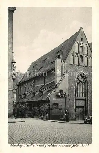 AK / Ansichtskarte Nuernberg Bratwurstgloecklein Lokal Historisches Gebaeude 14. Jhdt. Kupfertiefdruck Nuernberg