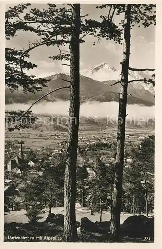 AK / Ansichtskarte Partenkirchen Panorama Blick zur Alpspitze Wettersteingebirge Partenkirchen