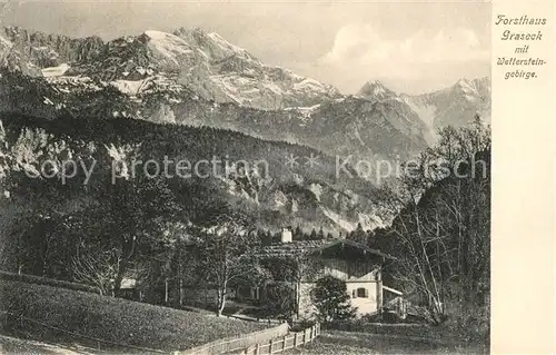 AK / Ansichtskarte Graseck Forsthaus mit Wettersteingebirge Graseck