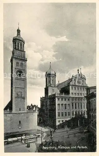 AK / Ansichtskarte Augsburg Rathaus und Perlachturm Augsburg
