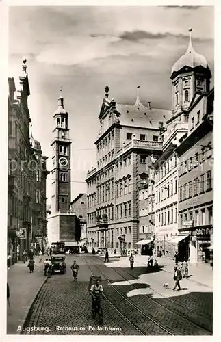 AK / Ansichtskarte Augsburg Rathaus mit Perlachturm Augsburg