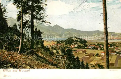 AK / Ansichtskarte Kochel_See Panorama Blick vom Waldrand aus Kochel_See