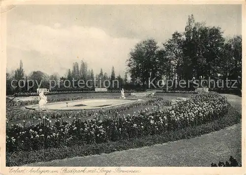 AK / Ansichtskarte Erfurt Anlagen am Stadtpark mit Sorge Brunnen Erfurt