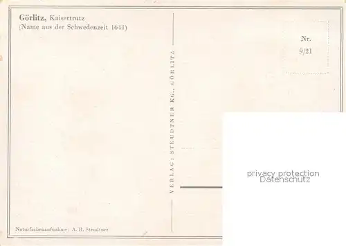 AK / Ansichtskarte Goerlitz_Sachsen Kaisertrutz Goerlitz Sachsen