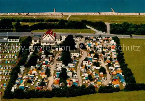 AK / Ansichtskarte Duhnen_Nordsee Fliegeraufnahme Camping Seelust Duhnen Nordsee