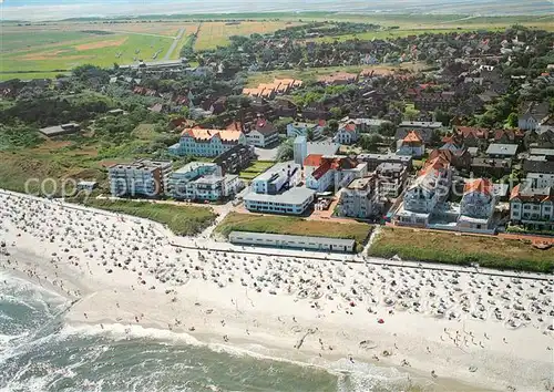 AK / Ansichtskarte Wangerooge_Nordseebad Fliegeraufnahme Gaestehaus Germania Wangerooge_Nordseebad