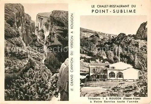AK / Ansichtskarte Rougon_Alpes de Haute Provence Chalet Restaurant du Point Sublime Grand Canyon du Verdon Rougon