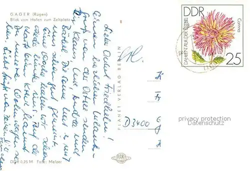 AK / Ansichtskarte Gager Hafen Zeltplatz Gager