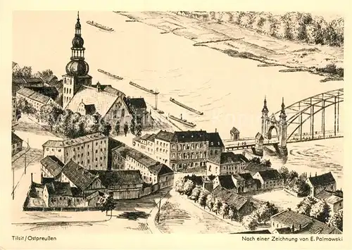 AK / Ansichtskarte Tilsit_Sowetsk Kuenstlerkarte E. Palmowski 