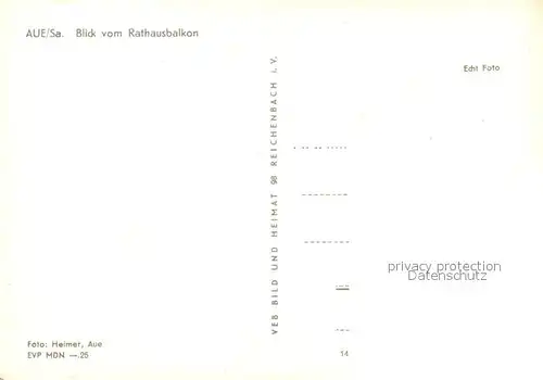 AK / Ansichtskarte Aue_Sachsen Blick vom Rathausbalkon Aue_Sachsen