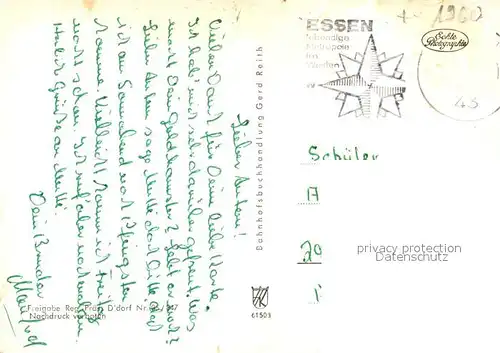 AK / Ansichtskarte Essen_Ruhr Fliegeraufnahme Stadtzentrum Hochhaeuser  Essen_Ruhr