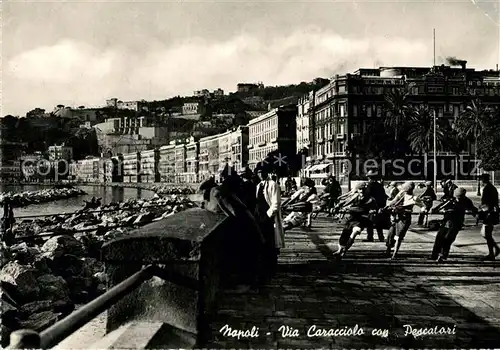 AK / Ansichtskarte Napoli_Neapel Via Caraciciolo con Pescatori Napoli Neapel