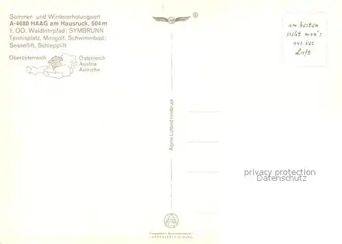 AK / Ansichtskarte Haag_Hausruck Fliegeraufnahme Symbrunn  Haag Hausruck