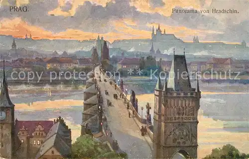AK / Ansichtskarte Prag_Prahy_Prague Panorama von Hradschin Prag_Prahy_Prague