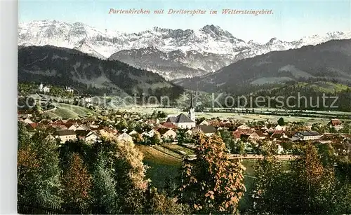 AK / Ansichtskarte Partenkirchen mit Dreitorspitze im Wettersteingebiet Partenkirchen