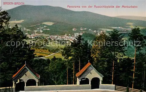 AK / Ansichtskarte Baden Baden Panorama von der Aussichtsplatte der Merkurbahn Baden Baden