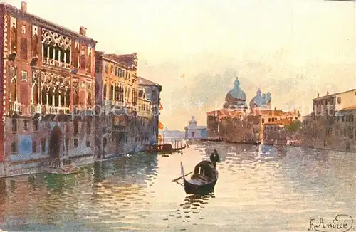 AK / Ansichtskarte Venezia_Venedig Canal Grande e Chiesa della Salute Venezia Venedig