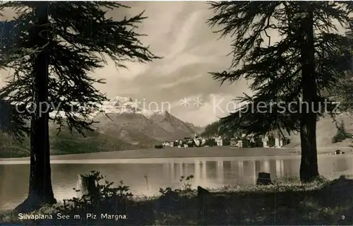 AK / Ansichtskarte Silvaplana_GR See mit Piz Margna Silvaplana_GR