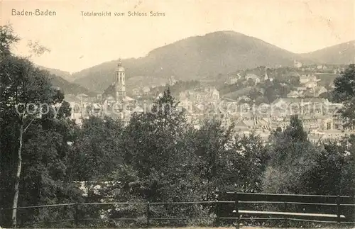 AK / Ansichtskarte Baden Baden Totalansicht vom Schloss Solms Baden Baden