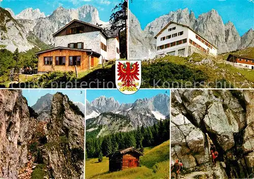 AK / Ansichtskarte Wilder_Kaiser Gruttenhuette Klamml Maerchenwiese Jubilaeumssteig Gaudeamushuette Wilder Kaiser