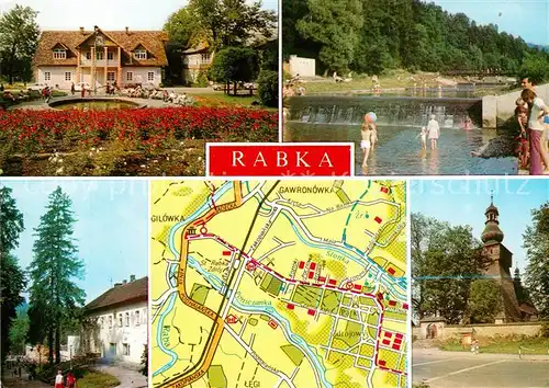 AK / Ansichtskarte Rabka Freibad Kirche Lageplan Rabka