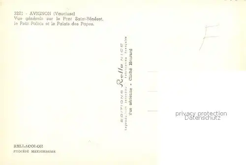 AK / Ansichtskarte Avignon_Vaucluse Fliegeraufnahme Pont Saint Benezet Petit Palais Palais des Papes Avignon Vaucluse