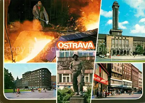 AK / Ansichtskarte Ostrava Stahlwerk Denkmal  Ostrava