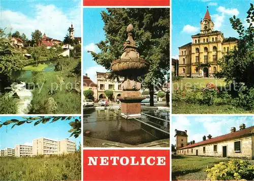 AK / Ansichtskarte Netolice_Nettolitz_Czechia Brunnen Neubauten  