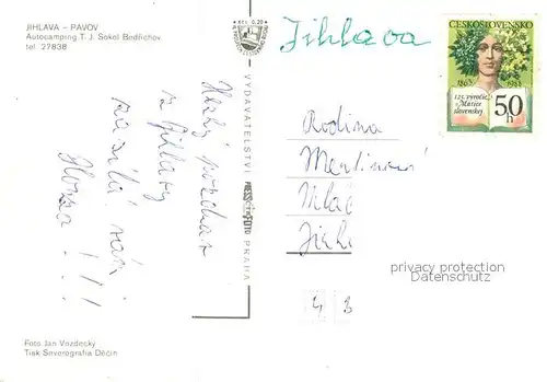 AK / Ansichtskarte Jihlava Autocamping Pavov Jihlava