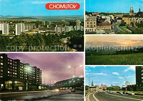 AK / Ansichtskarte Chomutov Ortspartie mit Neubaubloecken Chomutov