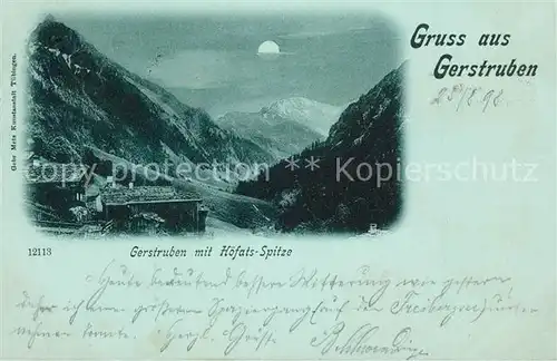 AK / Ansichtskarte Gerstruben Hoefatsspitze Mondschein Gerstruben