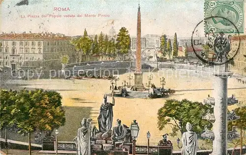 AK / Ansichtskarte Roma_Rom La Piazza del Popolo  Roma_Rom