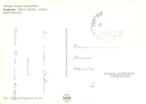 AK / Ansichtskarte Riederalp Skilift Blausee Winter Riederalp