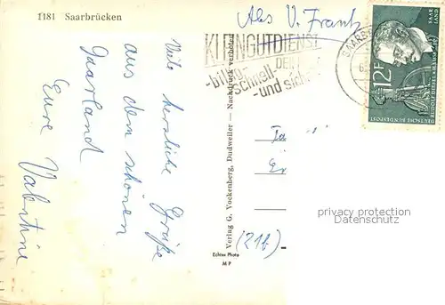 AK / Ansichtskarte Saarbruecken Stadtansichten Saarbruecken