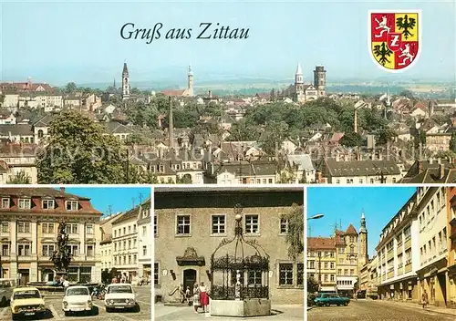 AK / Ansichtskarte Zittau Herkulesbrunnen Gruener Born Stadtmuseum Klosterkirche Zittau