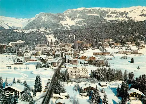 AK / Ansichtskarte Crans Montana Fliegeraufnahme Winter Crans Montana