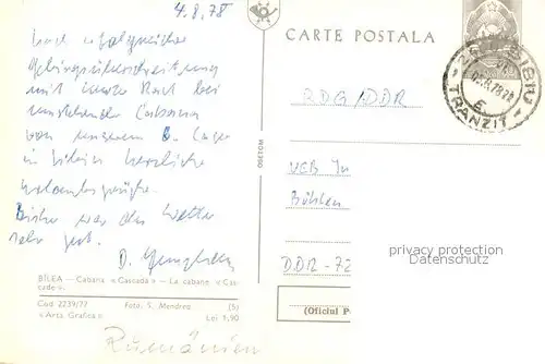 AK / Ansichtskarte Cabana Cascada Cabana