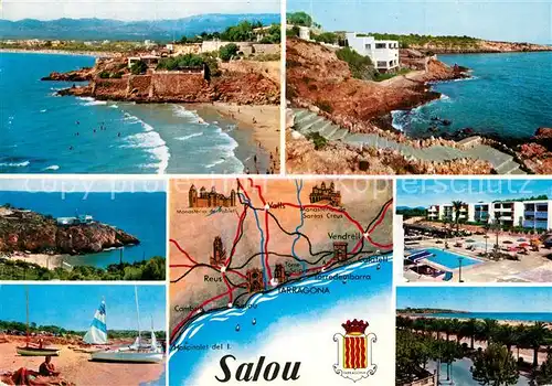 AK / Ansichtskarte Salou Strand Fliegeraufnahme Salou