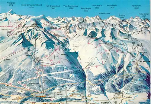 AK / Ansichtskarte Soelden_oetztal Skipanorama Soelden oetztal