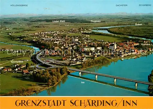 AK / Ansichtskarte Schaerding Fliegeraufnahme Alpenblick Schaerding