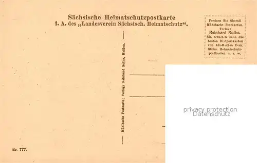 AK / Ansichtskarte Alt_Meissen_Elbe Burggasse Serie Saechsische Heimatschutzpostkarte Folge 4 Nr 4 Alt_Meissen_Elbe